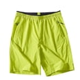 thumbnail image 2 of pstuiky Pantalones cortos para hombre, Pantalones cortos casuales holgados de color liso con cremallera, bolsillo, cordón y cintura elástica para hombre Pantalones cortos deportivos para hombre, 2 of 6
