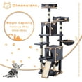 thumbnail image 5 of ZYPPP Cat Tree, 70-Inch Cat Tree Tower with Hammock, Scratching Post, Condo and Multi-Level Cat Tower, Large Cat Activity Center Playhouse, Dark Gray, 5 of 6