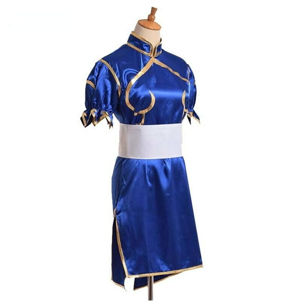 Disfraz De Chichi Cheongsam Azul Para Mujer - Anime, Halloween, Cosplay, Tallas XS A 3XL