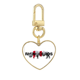 thumbnail image 1 of Separación de rhinoceros Llavero de metal en forma de corazón dorado, 1 of 3