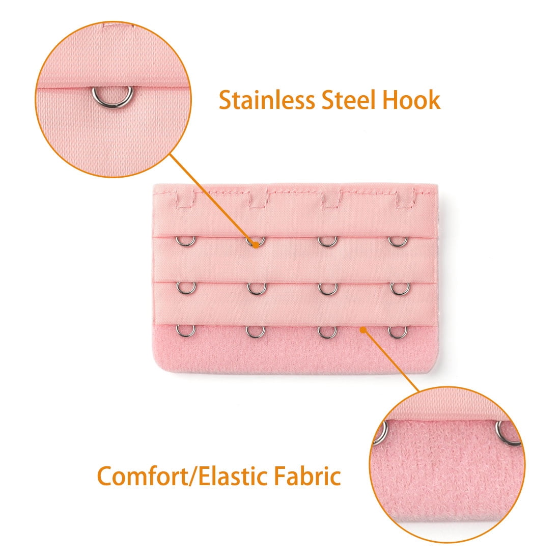 Unique Bargains Ladie's Bra Extender Strap Band Extension 3 Rows 4 Hooks