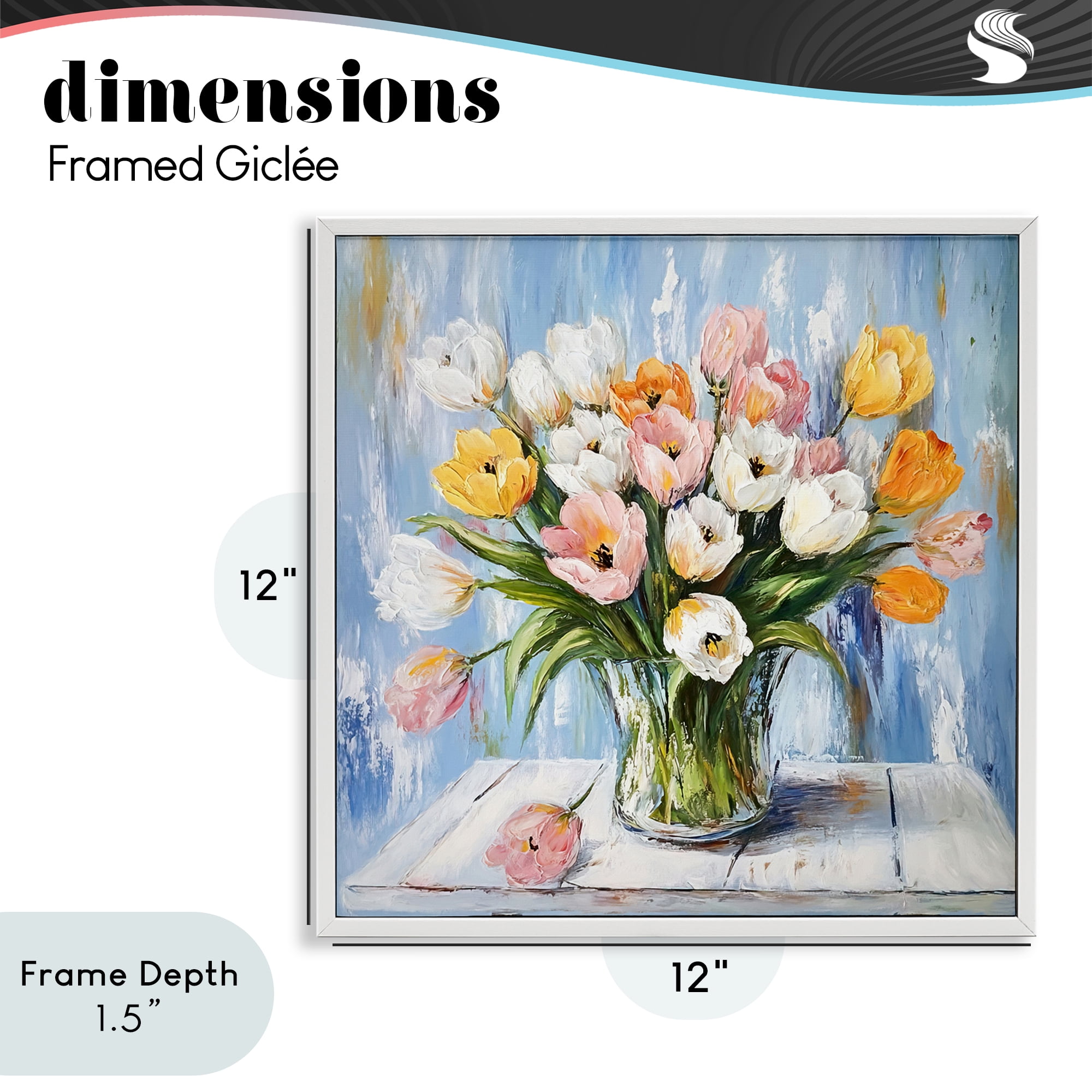 Stupell Industries Her Cottage Garden Tulips White Framed Giclee Art, design by Tina LeCour