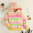 thumbnail image 5 of SILVERCELL Toddler Girls Zip Up Sweatshirts Fall Tie Dye Rainbow Hoodie with Pockets Kids Pullover Sweatshirt Tops, 5 of 7