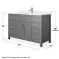 thumbnail image 5 of Wyndham Collection Beckett 54" Wood Single Bathroom Vanity in Dark Gray/Nickel, 5 of 6