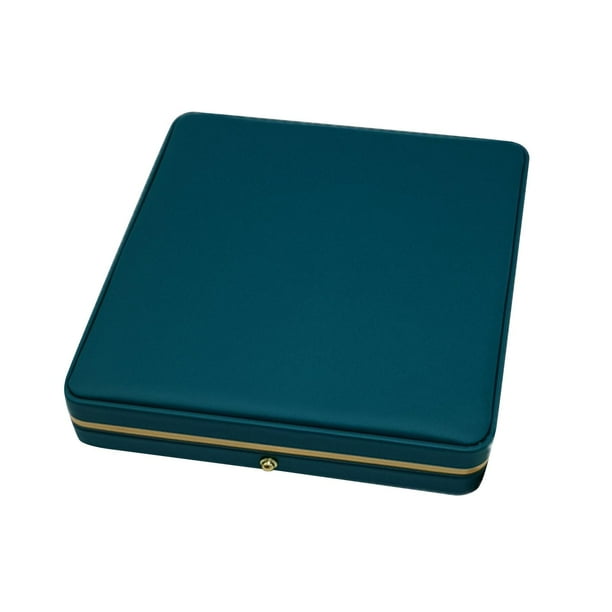Caja organizadora de joyas para mujer, de cuero sintético, para guardar collares y colgantes Verde