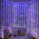 thumbnail image 2 of Guirnalda de cortina de 6 x 3 m/3 x 3 m para ventana, luces de hadas con alimentación por USB, guirnalda de luces LED con control remoto para Año Nuevo, decoración navideña, 2 of 5