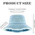 thumbnail image 2 of Denim Bucket Hats for Women, Summer Wide Brim Washed Jean Sun Hat Beach Vacation Outdoor Fishing Hats, 2 of 7