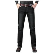 Men's Jeans Relaxed Fit Mens Jeans Slim Casual Loose Straight Stretch Long Pants Trend Jeans Casual Pants Jeans Homme Black L