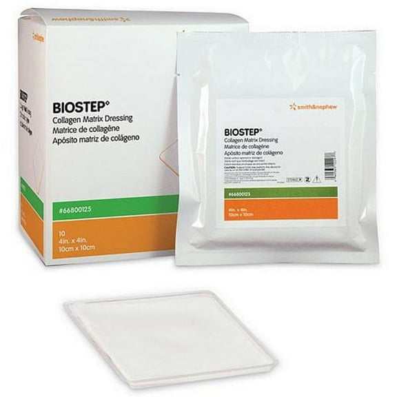 Smith & Nephew Biostep Collagen Matrix Dressing with Silver,  2” x 2”, Box of 10