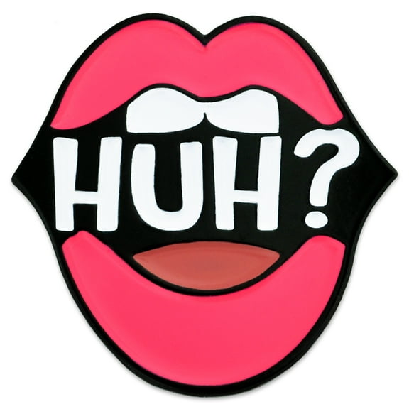 PinMart's Huh? Pink Lips Cute Trendy Enamel Lapel Pin