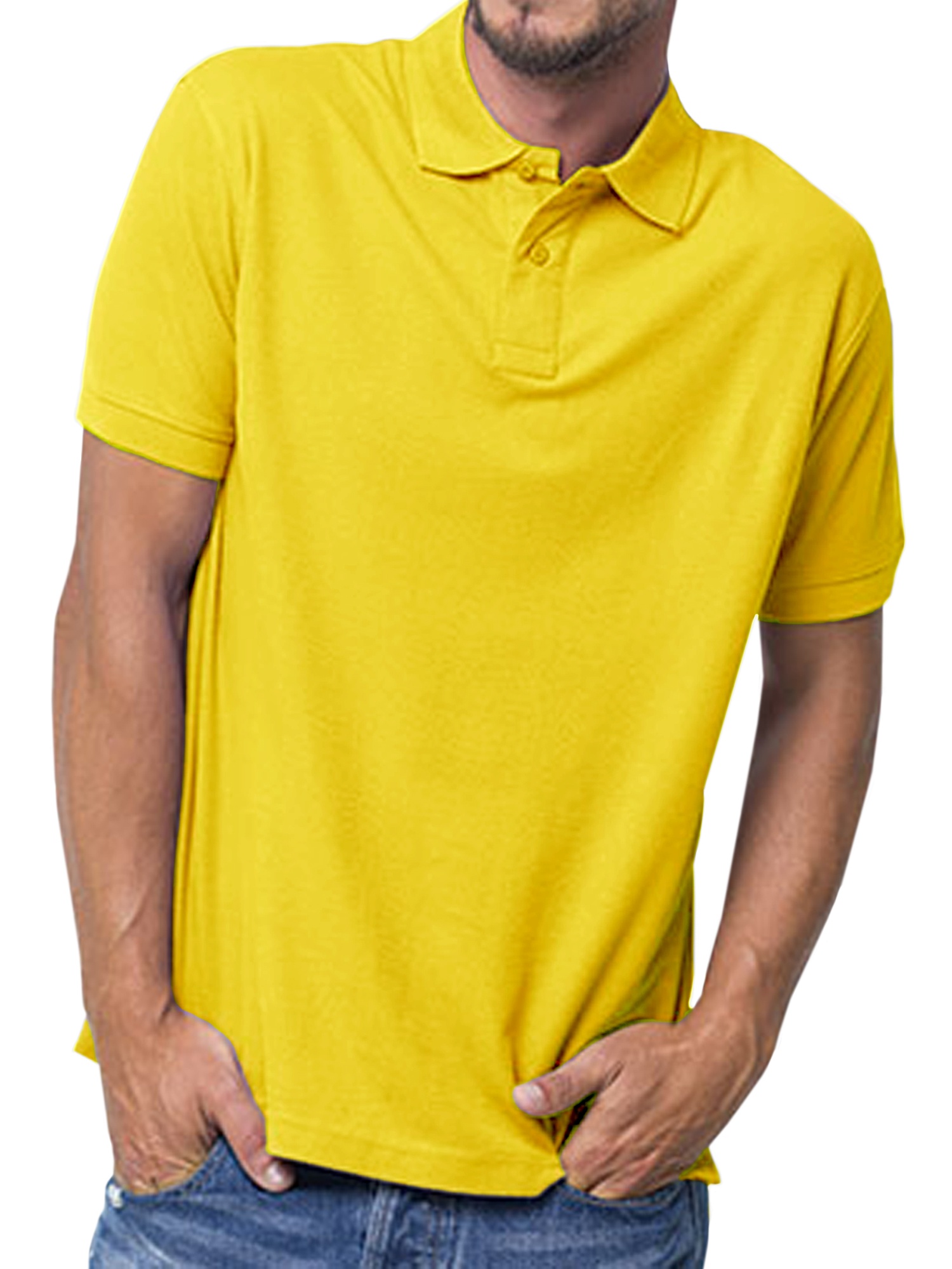 Basico (Gold) Polo Collared Shirts For Women 100 Cotton Short Sleeve Golf Polo Shirts For Men