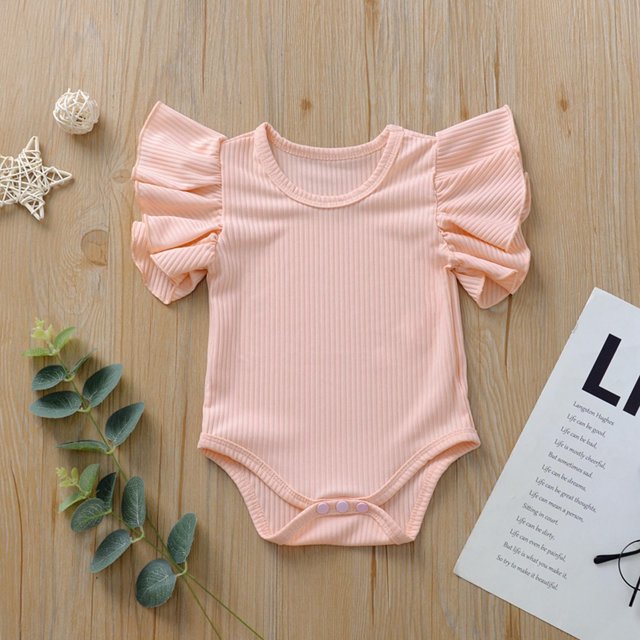 DPTALR Newborn Romper Clothes Set Baby Girl Cotton Short Sleeve Kids Infant Bodysuit