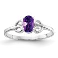 thumbnail image 1 of 14k White Gold 6x4mm Oval Amethyst ring, 1 of 1