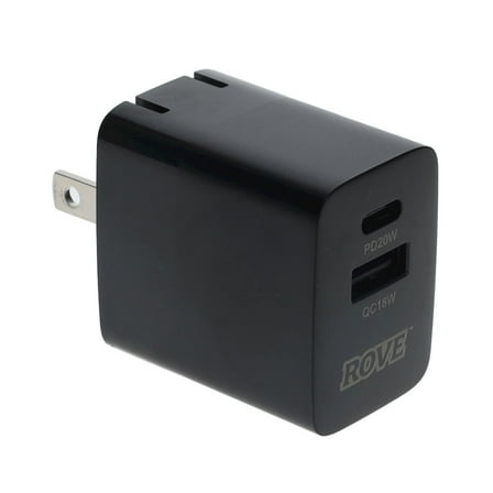DAS COMPANIES Dual Port Wall Charger Block Port A and C Quick Charge