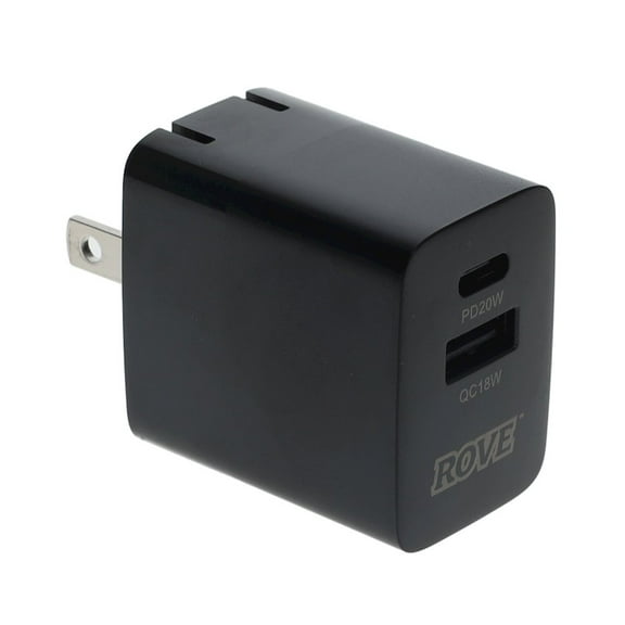 DAS COMPANIES Dual Port Wall Charger Block Port A and C Quick Charge