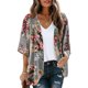 thumbnail image 2 of MKLEKYY Trajes De Baño Mujer Dos Piezas Beach Vacation Style Sun Cover Up | Bohemian Floral Print Chiffon Swimwear Kimono Cardigan For Women, 2 of 6