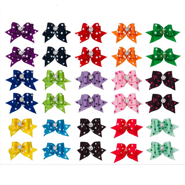 Pet Show 10 Uds. Lazos Para El Pelo De Lunares Con Bandas De Goma Para Perros Pequeños, Medianos, Cachorros, Accesorios Para El Cuidado De Gatos, Colores Surtidos Al Azar