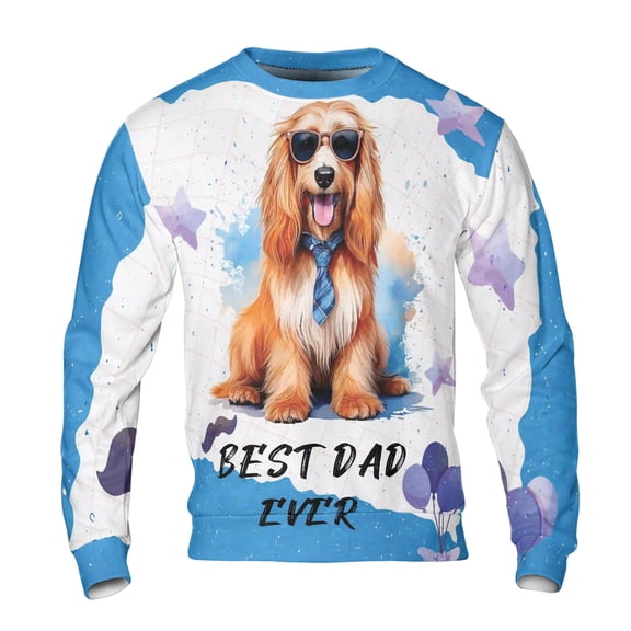 Happy Father's Day Best Afghan Hound Cool Dad Ever All Over Print 3D Sweatshirt Unisex Merch Dog Lover - 12007