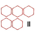 thumbnail image 1 of jinwen 5 Pcs Entraînement d'Agilité Exercice Robuste pour Enfants Adultes Tennis Rouge, 1 of 9