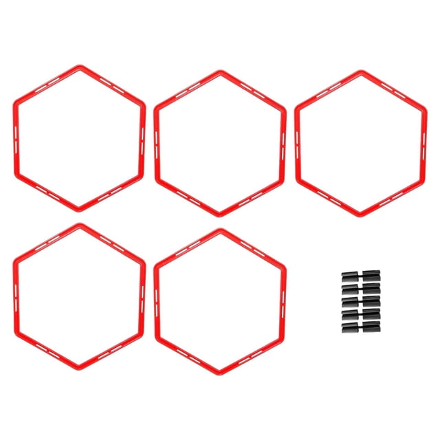 jinwen 5 Pcs Entraînement d'Agilité Exercice Robuste pour Enfants Adultes Tennis Rouge