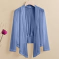 thumbnail image 4 of Ohufall Women's Bolero Sheer Shrugs Summer Solid Casual Long Sleeve Cardigan Blouses Fashion Lightweight Oversize Tie Front Cover Ups, 4 of 7