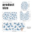 thumbnail image 3 of Butterfly and Watercolor Blue Pattern Bathroom Rug Set 4 Piece,Includes Contour,Lid Cover,Bath Mat,Non-Slip Extra Soft Absorbent Washable, 3 of 3