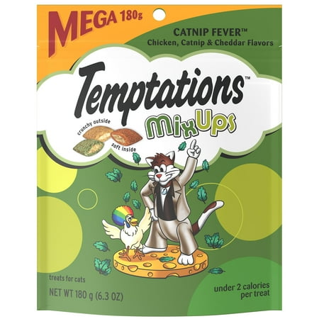 UPC: 0023100106489 | Temptations Mixups Chicken Catnip & Cheddar Flavor Crunchy and Soft Cat Treats 6.3 oz Pouch