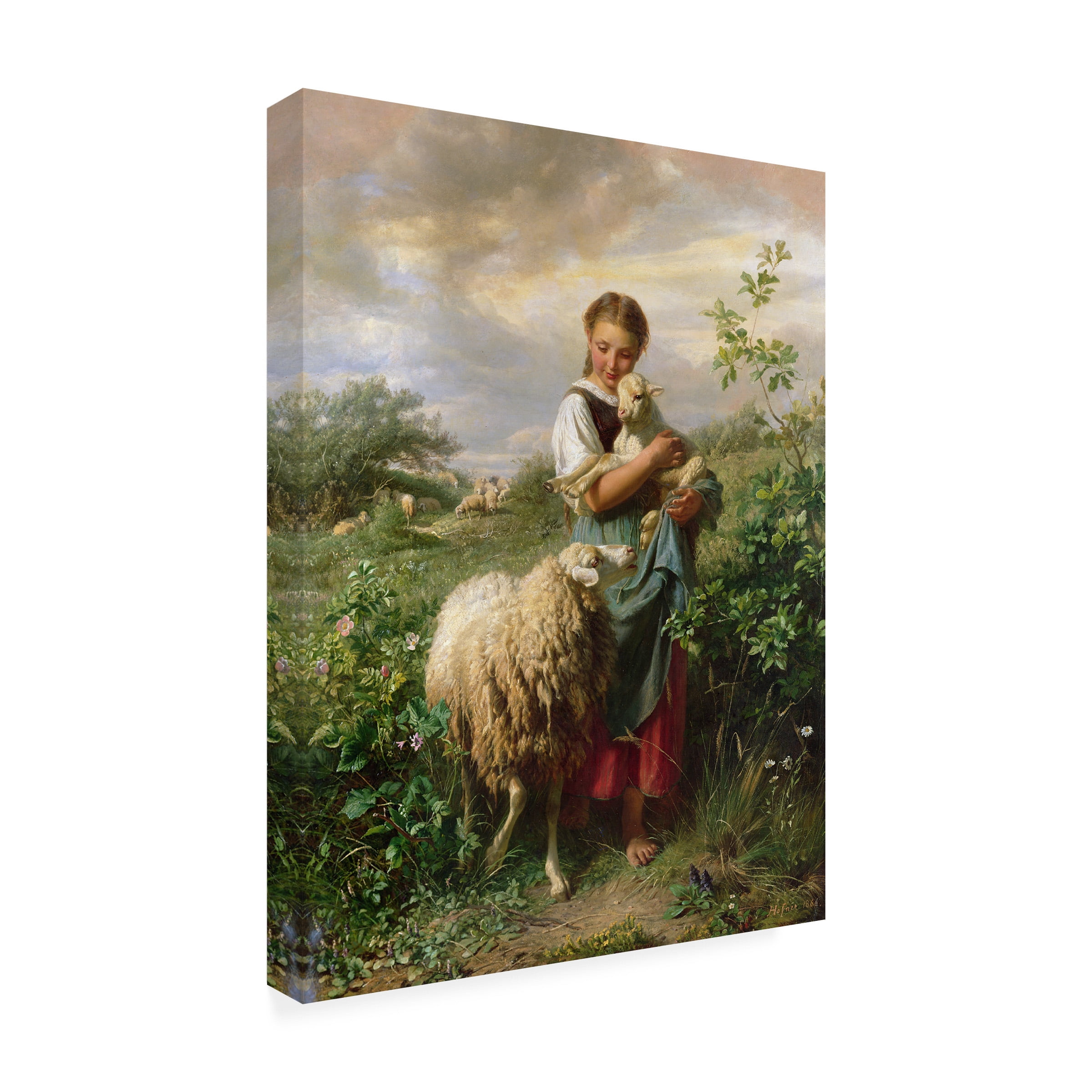 Johann Hofner 'The Shepherdess 1866' Outdoor All-Weather Wall Decor