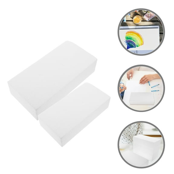 Raindrops 2 Pcs Square Foam Blocks Arrangements Sculpting Foams Crafting Large White