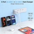 thumbnail image 3 of USB C Charger Block, 60W 5-Port Fast Charging Blocks 2pack, Type C Multiport USBC Wall Charger Plug Adapter for iPhone 17/16/15/14/13/12/11 Pro Max /Plus/Air, iPad, Samsung, Galaxy S25,Tablet, 3 of 8