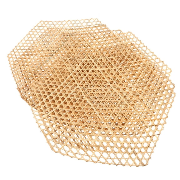 Masteelf Bamboo Mats for Kitchen Light Brown Handmade Plate Mats Suitable for Holding Fried Food 6pcs