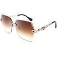 thumbnail image 1 of Liangnv gafas de sol clásicas sin montura para mujer, montura metálica, lentes de corte de diamante, gafas de sol B2567, 1 of 5