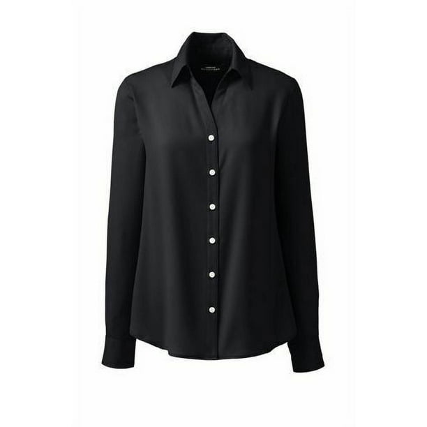Lands' End Women's Long Slv Crepe Blouse Black 12 NEW 512500 Walmart.ca