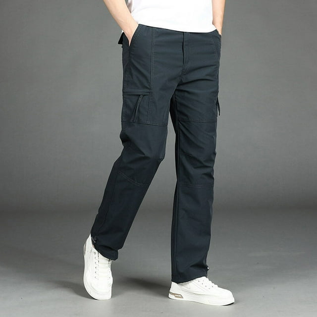 Men's Casual Comfort Drawstring Pants - Lightweight Polyester Regular Fit, Solid Color Outdoor Sports Trousers with Adjustable Waist and Pockets for Daily Wear