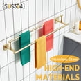 thumbnail image 3 of KOKOSIRI Bath Towel Bars 32-Inch Double Towel Rails Overlength Bathroom Racks for Cabinet Kitchen Brushed Gold Stainless Steel B5009BG-L32, 3 of 7