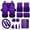 Bat Purple, variant on Dog Paw Car Interior Cover Sets, Front Rear Seat Covers with Steering Wheel Cover Floor Mats Car Seat Belt Pads Center Console Covers Cute Cup Coaster Keychain, 17 PCS, Brown