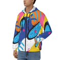 thumbnail image 3 of Kdxio Abstract Color Splash Print Men Hoodies Casual Hoodies for Men with Zip Pockets Full Zip Long Sleeve Sweatshirt Sports Hooded Jacket-Small, 3 of 5