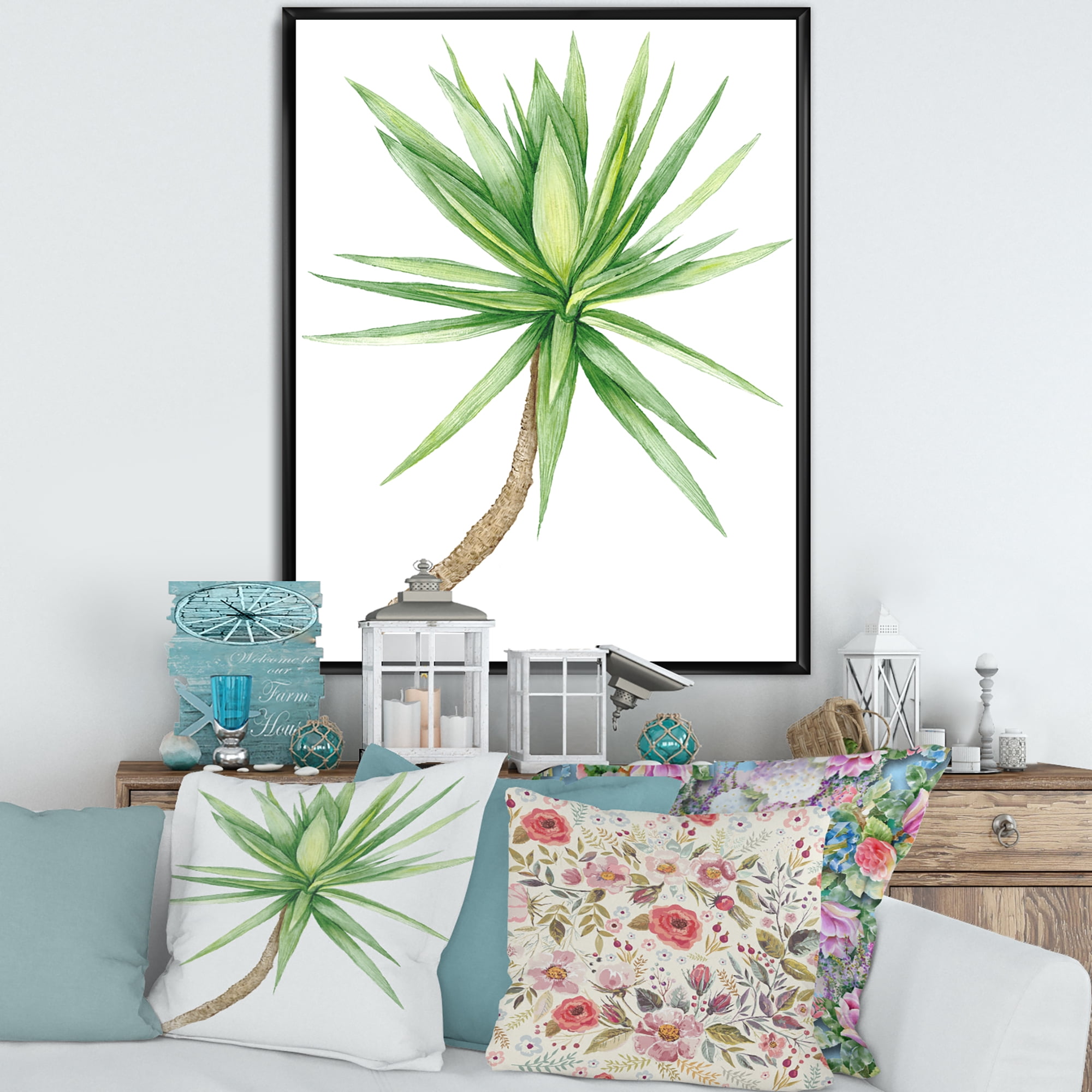 Designart 'Close Up Of Yucca Tree' Traditional Framed Canvas Wall Art Print