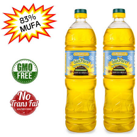 Sunflower Oil China - SUNVELLA SunPure Pressed-Unrefined (Virgin) Non-GMO High Oleic Sunflower Oil 33.8 Fl Oz (Pack of 2)
