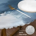 thumbnail image 5 of Blue Ombre Fitted Tablecloth with Elastic Edged, Round Table Cloth for Dining Table, Modern Geometric Abstract Artwork Waterproof Oil Proof Table Cover for Indoor Outdoor 36"-44", 5 of 9