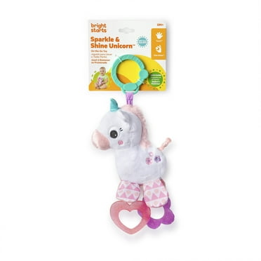 Bright Starts Sparkle & Shine Unicorn on-the-go Take-Along Clip-on Toy, Ages Newborn  