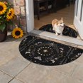 thumbnail image 5 of Half Circle Door Mat 18"×30" Whimsical Lunar Absorbent Door Mat Outside Entrance Lunar Cycle Purple Butterfly Floral Quartzcrystals Black Low-Profile Non Slip Front Rug for Kitchen Bathroom Bedroom, 5 of 9