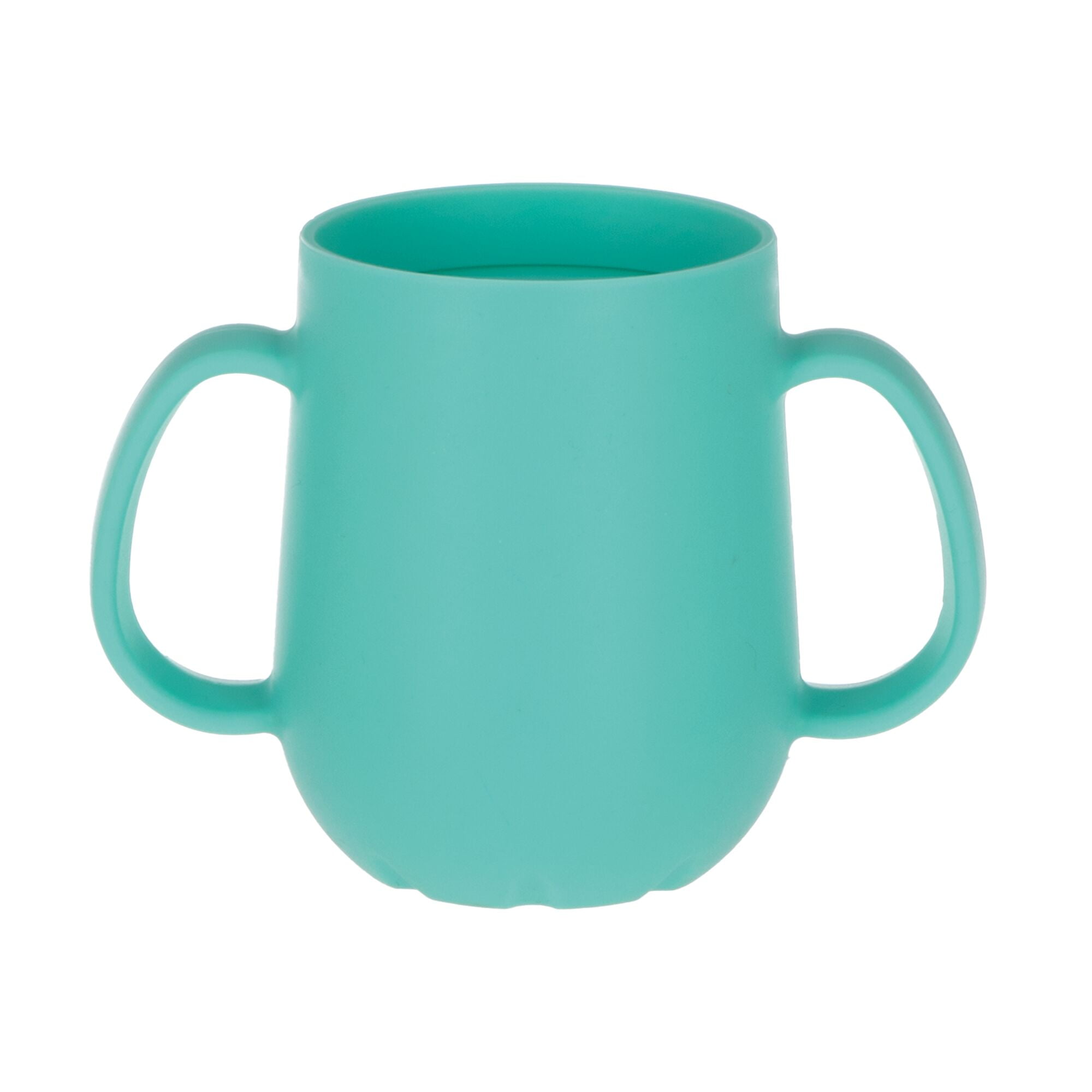 Nuby 2-Stage Silicone Training Cup with Handles and Spout for Toddlers, 6+ months, 4 oz, Blue/Yellow