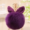 thumbnail image 1 of Llavero con pompón de bola de pelo de conejo sintético para llavero de coche, teléfono, bolso de mano, colgante, 1 of 1