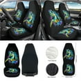 thumbnail image 2 of Xixirimido Green Turtle Print Car Front Seat Covers 12Pcs Set with Steering Wheel &Seat Belt Cover Car Trash Can Armrest Cover Air Vent Bag Rear View Mirror Cover Cup Coasters Kychain, 2 of 7