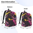 thumbnail image 3 of Honeii Neon Gothic Skull Moon Print Canvas College Laptop Backpack, Durable Rucksack Travel Notebook Bag School Backpack Book Bag for Men Women-Medium, 3 of 7