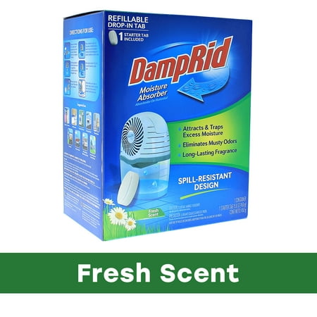 DampRid Fresh Scent Drop-In Tab Moisture Absorber Starter Kit for Fresher, Cleaner Air