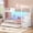 White, variant on Toogaho Twin Over Twin Bunk Bed with Trundle & Ladder & Guardrail, Metal Bunk Bed Frame with LED Light & 6 Storage Drawers and Hanging Area for Bedroom,Dorm,Guest Room,Black