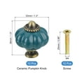 thumbnail image 2 of Uxcell 10 Pack Teal Pumpkin Knobs, Vintage Drawer Pulls with 10 Screws, Ceramic, 2 of 7
