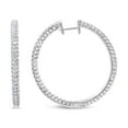 thumbnail image 3 of 14K White Gold 3 1/2 Cttw Lab Grown Pave Set Diamond Eternity Inside Out Hoop Earrings (G-H Color, SI1-SI2 Clarity), 3 of 7